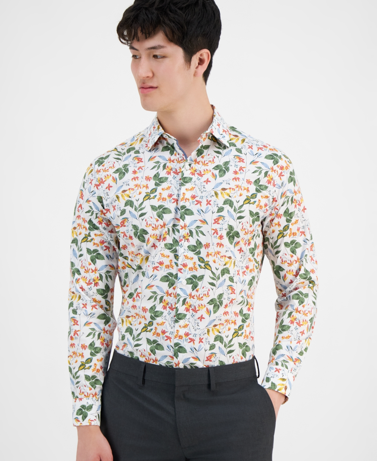 Men's Bold Ivy Dress Shirt, Created for Macy's - White