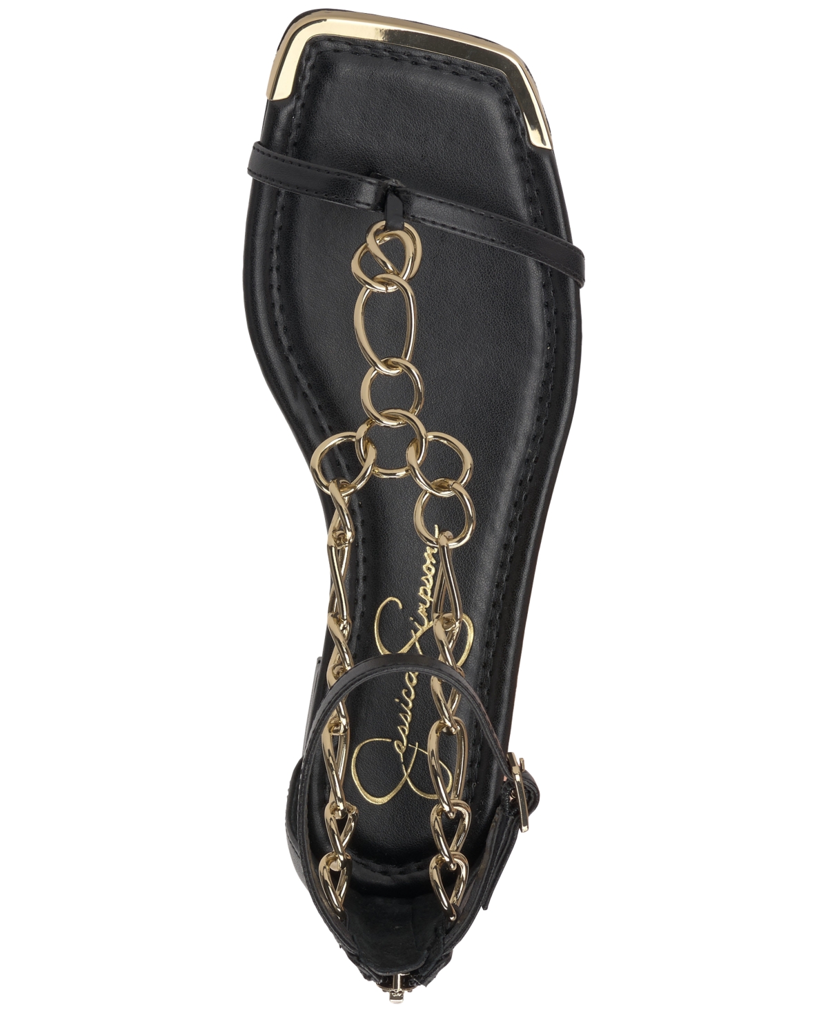 Jessica Simpson Women's Edgey Chain-Trim Flat Sandals