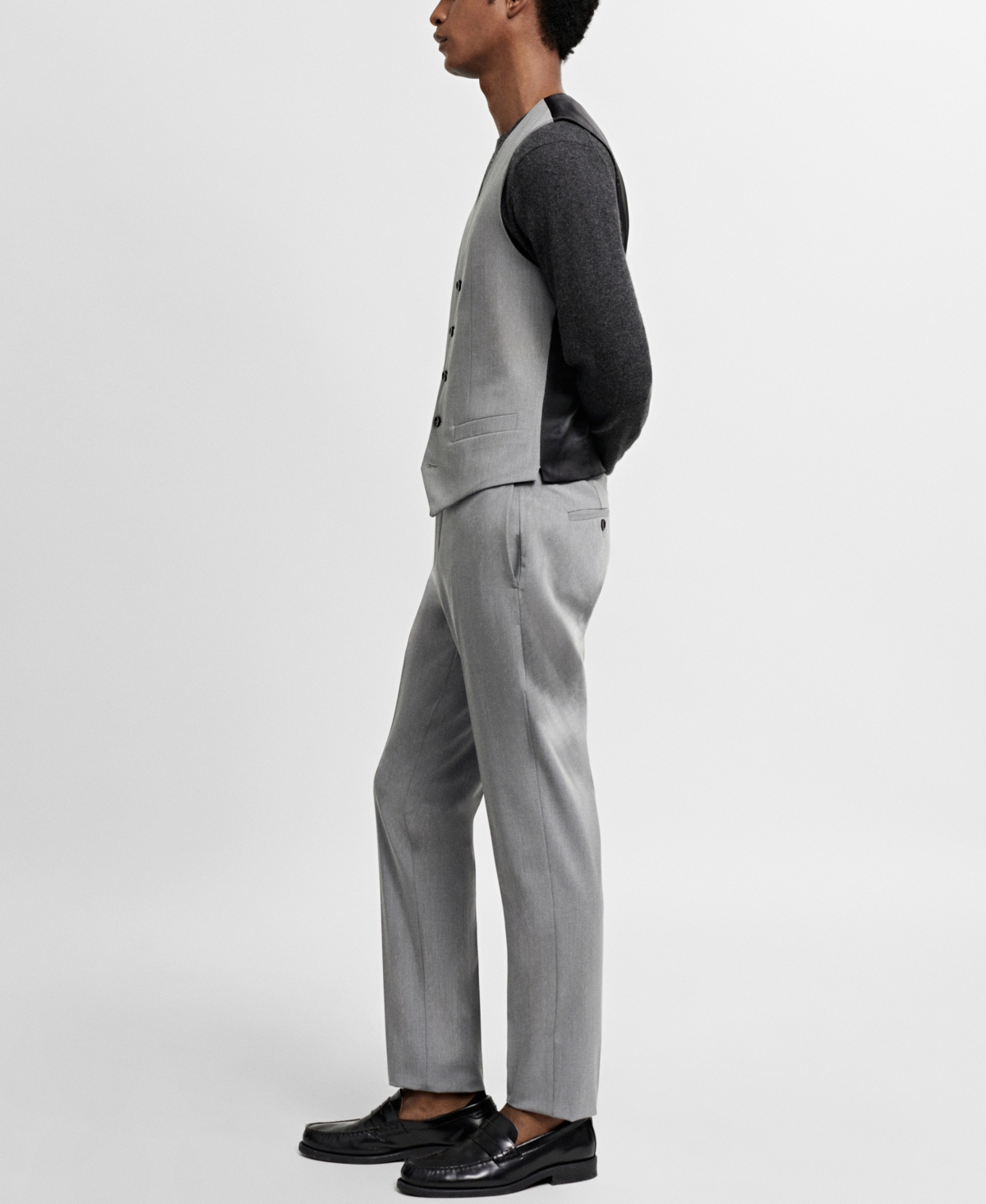 Shop Mango Men's Super Slim-fit Stretch Fabric Suit Vest In Gray