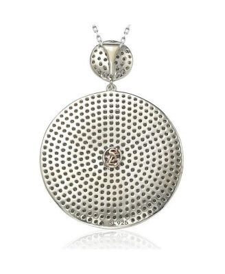 Cubic Zirconia Medallion Pendant in Sterling Silver