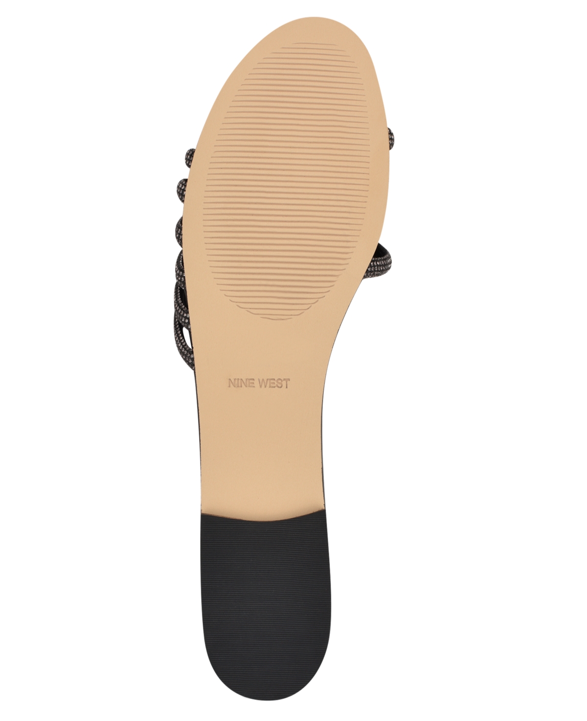 Nine West Women's Luxury Slip-On Strappy Embellished Flat Sandals