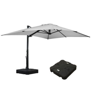 156"W x 120"D Rectangular Cantilever Umbrella with Detachable -level Brightness LED Light with Weight Base Included