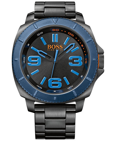 BOSS Orange Men's Sao Paulo Black Ion-Plated Stainless Steel Bracelet Watch 50mm 1513160