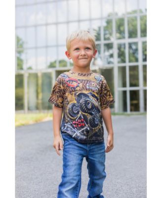 Grave Digger El Toro Loco Mohawk Warrior Maximum Destruction Monster Truck T-Shirt Toddler| Child Boys