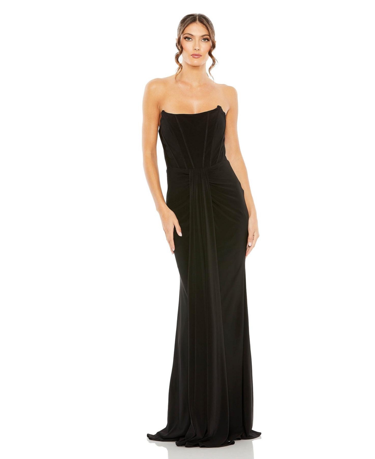 MAC DUGGAL WOMEN'S IEENA STRAPLESS SWEETHEART JERSEY GOWN WITH WAIST DETAIL