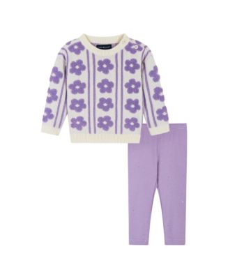 Andy & Evan Flower Sherpa Sweater & Legging Set