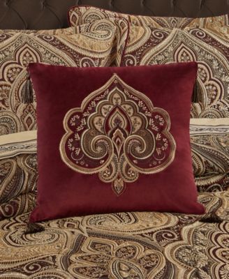 Bordeaux Embellished Decorative Pillow, 18" x 18"