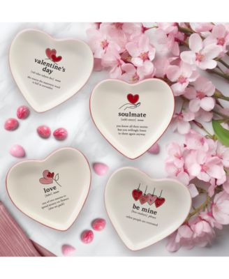 Valentine's Day Tidbit Plates, Set of 4 