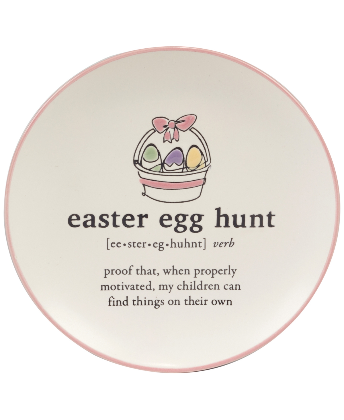 Certified International Easter Words Canape Plates, Set Of 4 In Pink