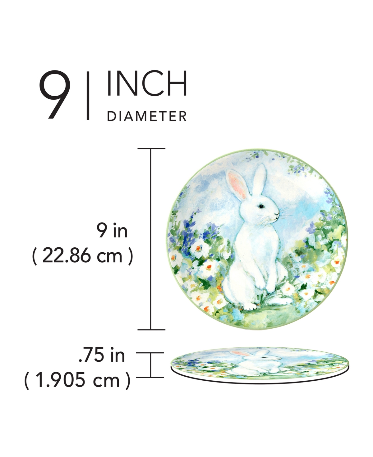 Certified International Set Of 4 Easter Morning Dessert Plates In Blue