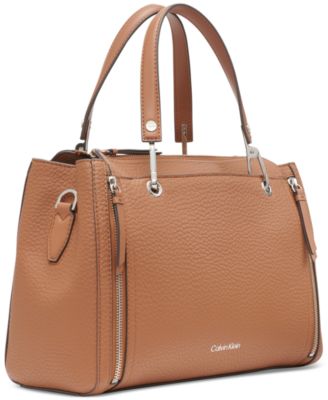 Garnet Triple Compartment Top Zipper Satchel