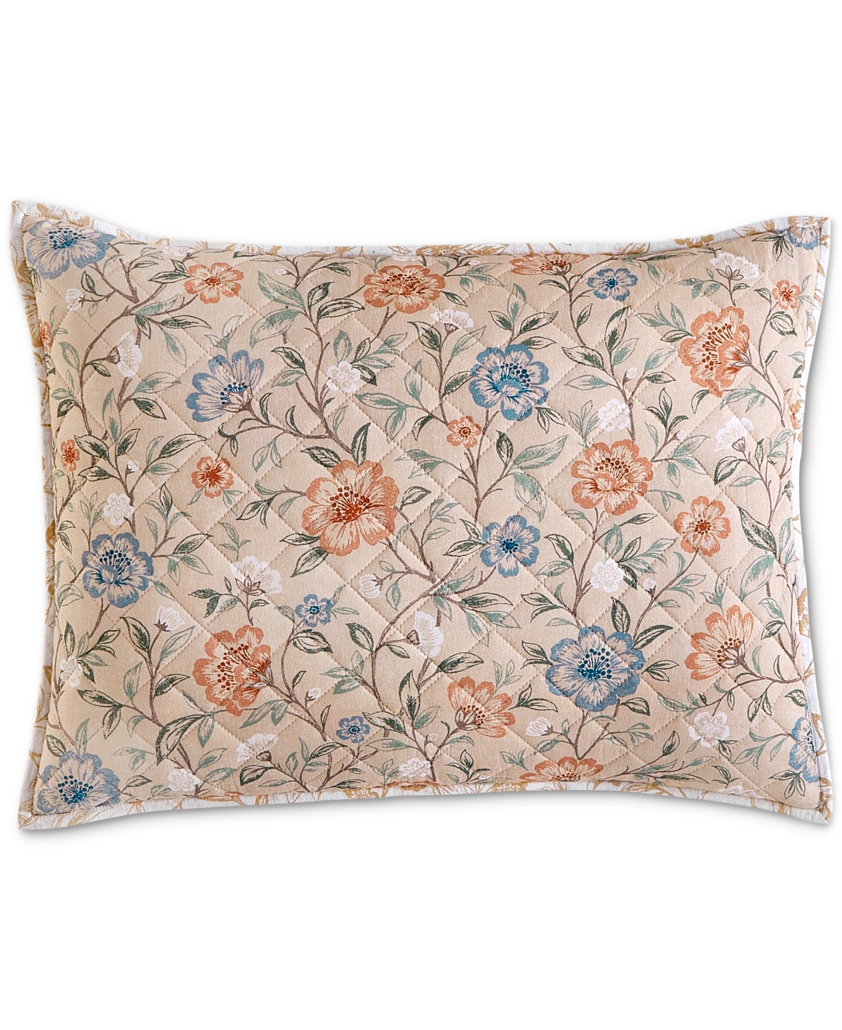 Shop Charter Club Garden Floral Sham, Standard, Created For Macy's In Tan