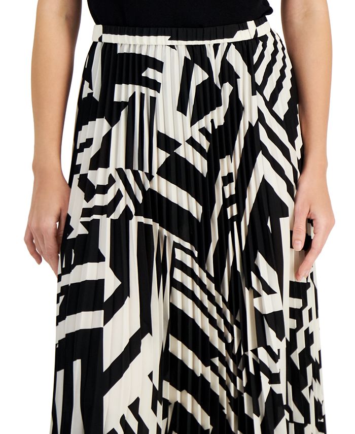 Anne Klein Women's Floral-Print Pleated Midi Skirt, Created for Macy's main image 1