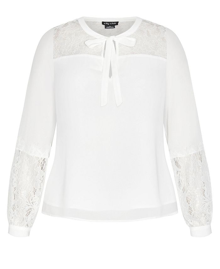 CITY CHIC Plus Size Mysterious Lace Top - Macy's