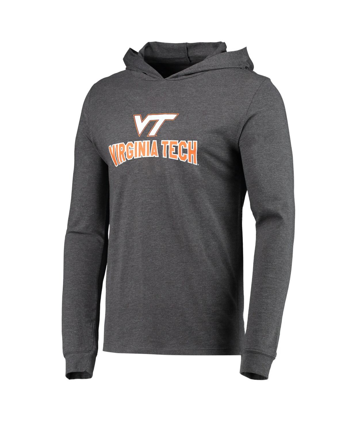 Men's Concepts Sport Heather Charcoal Virginia Tech Hokies Meter Long Sleeve Hoodie T-shirt and Jogger Pajama Set - Heather Charcoal