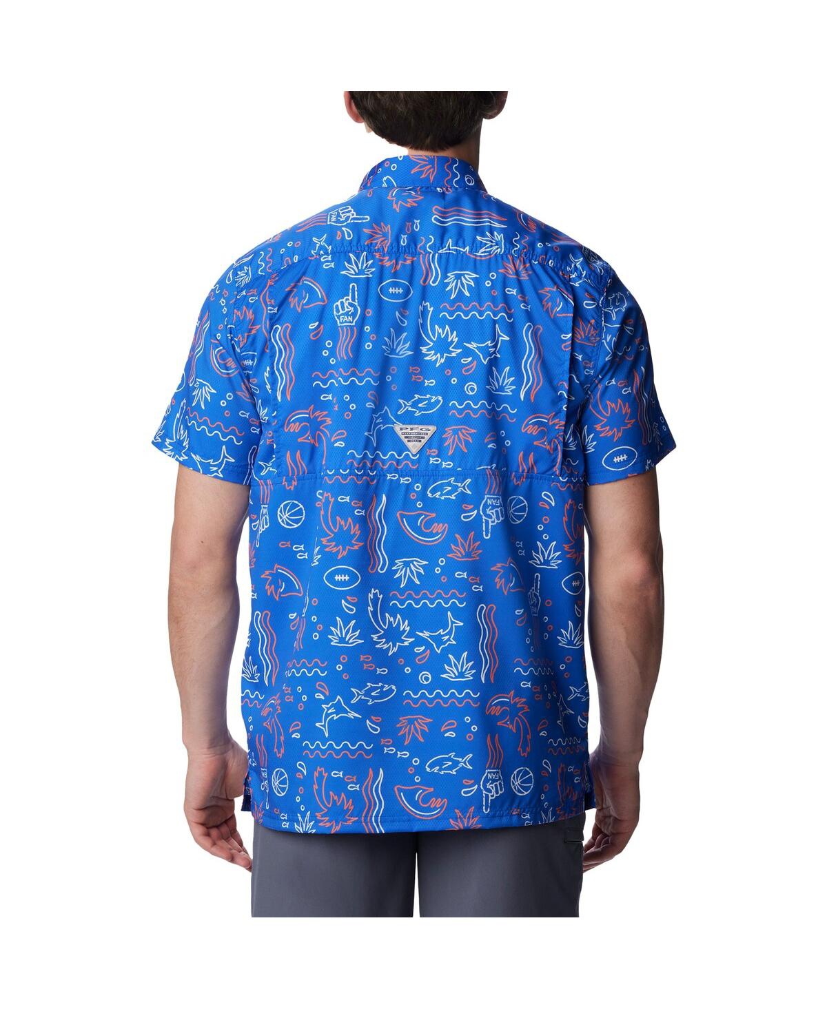 Shop Columbia Men's  Royal Florida Gators Super Slack Tide Omni-wick Button-up Shirt