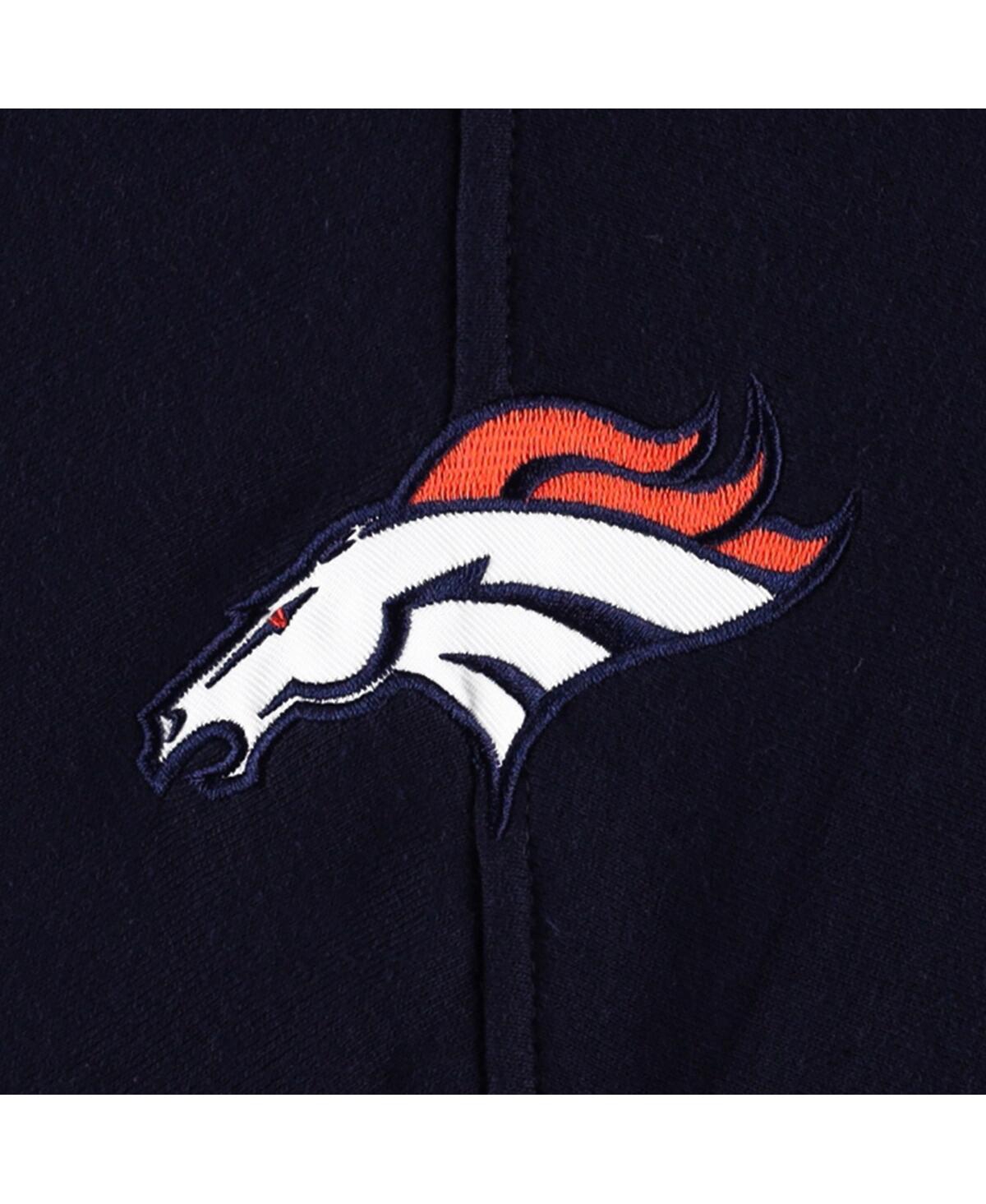 Men's '47 Brand Denver BroncosGridiron Lace-Up Pullover Hoodie - Heather Gray