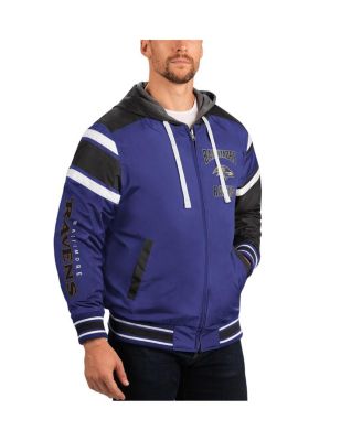 Men's Purple, Gray Baltimore Ravens Extreme Full Back Reversible Hoodie Full-Zip Jacket