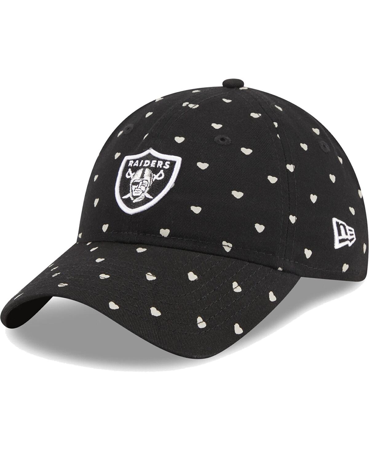Shop New Era Youth Girls  Black Las Vegas Raiders Hearts 9twenty Adjustable Hat
