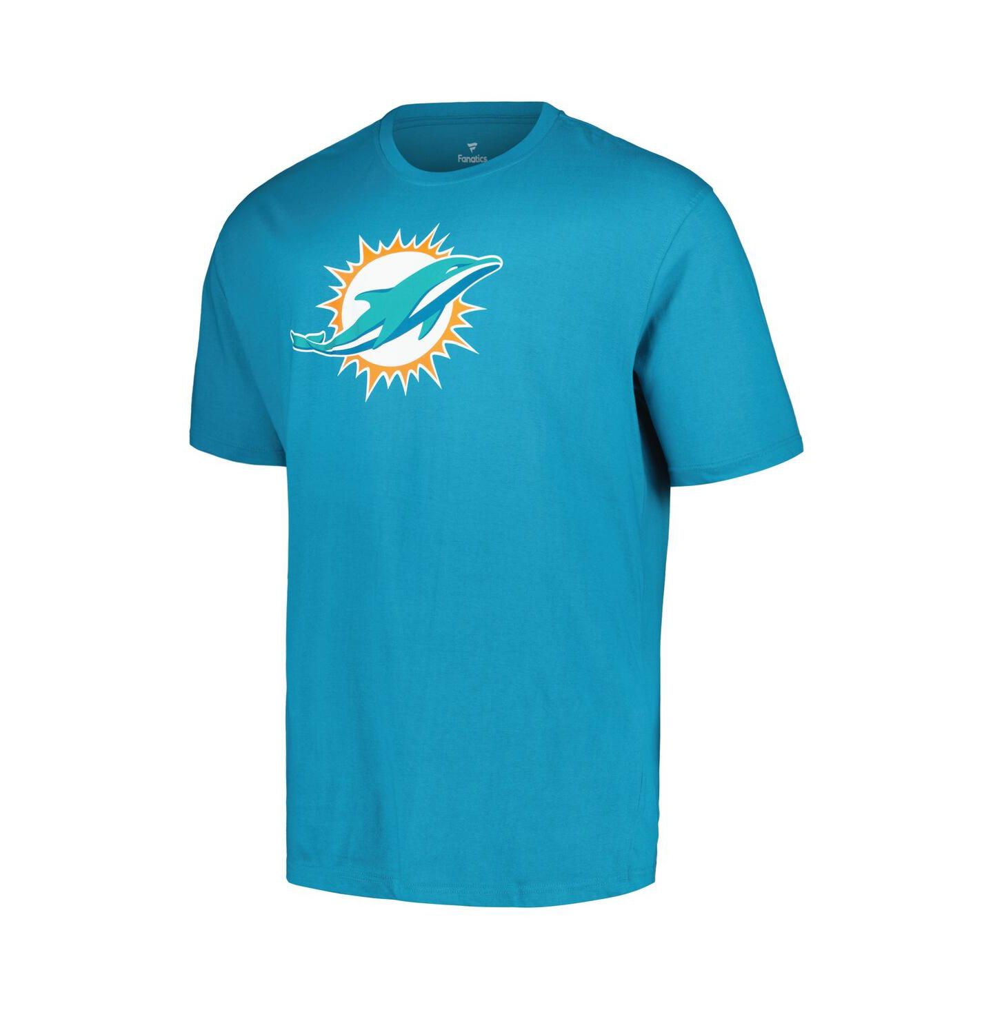 Мужская футболка Fanatics Tyreek Hill Aqua Miami Dolphins Big and Tall Player Name and Number — фото 3