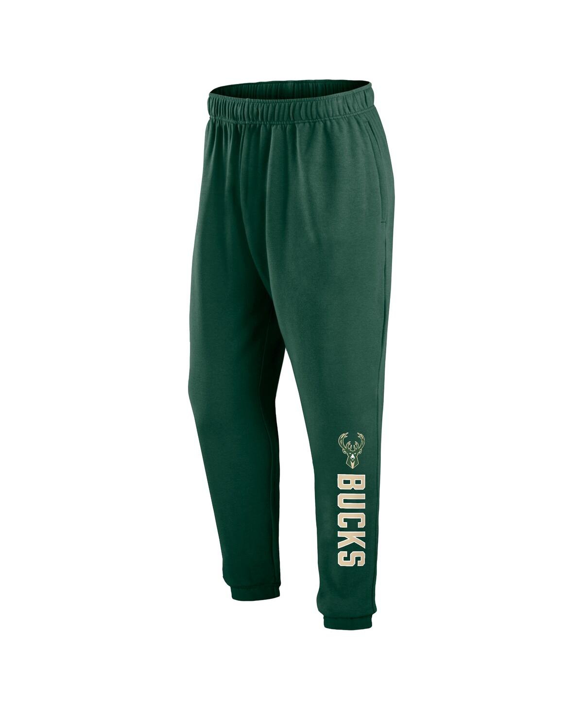 Shop Fanatics Men's  Hunter Green Milwaukee Bucks Big And Tall Chop Block Pants