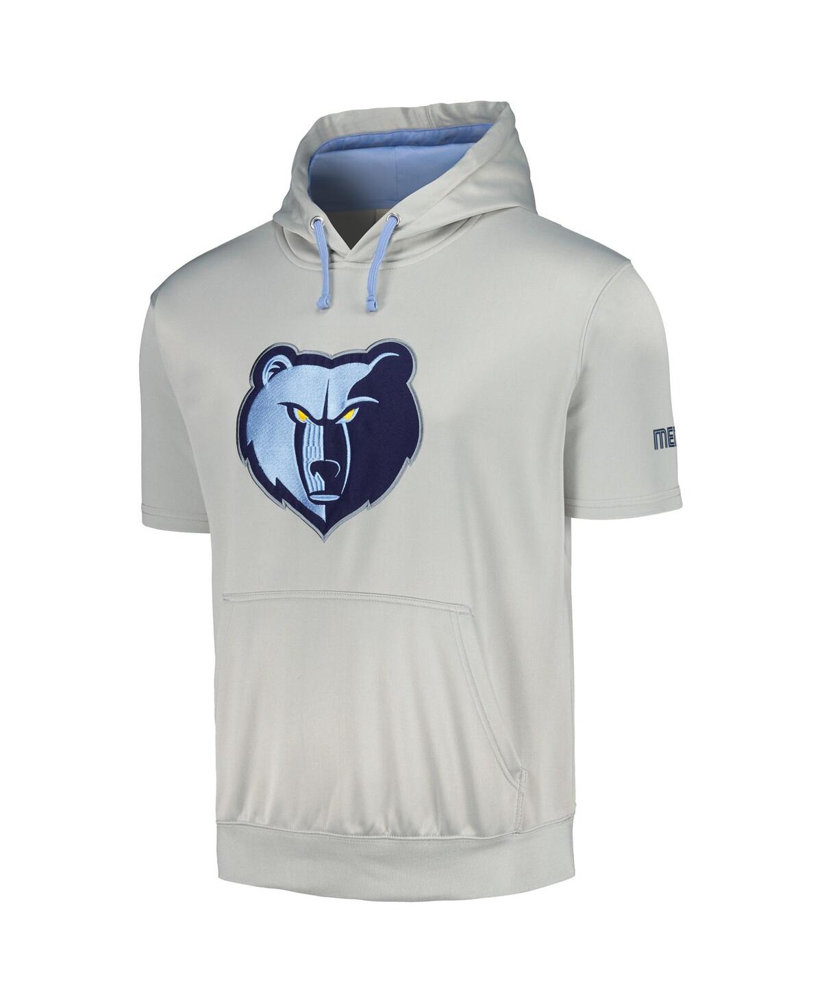 Men's Fanatics Silver, Light Blue Memphis Grizzlies Short Sleeve Pullover Hoodie