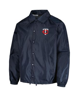 Men's Navy Minnesota Twins Coach's Raglan Full-Snap Windbreaker Jacket