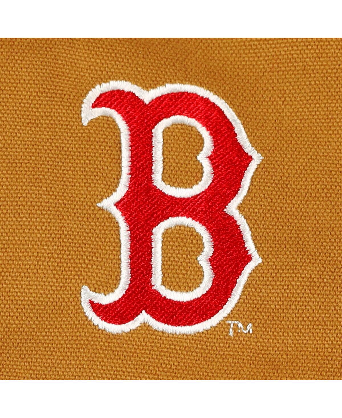 DUNBROOKE MEN'S DUNBROOKE BROWN BOSTON RED SOX DAKOTA WORK FULL-ZIP HOODIE JACKET 