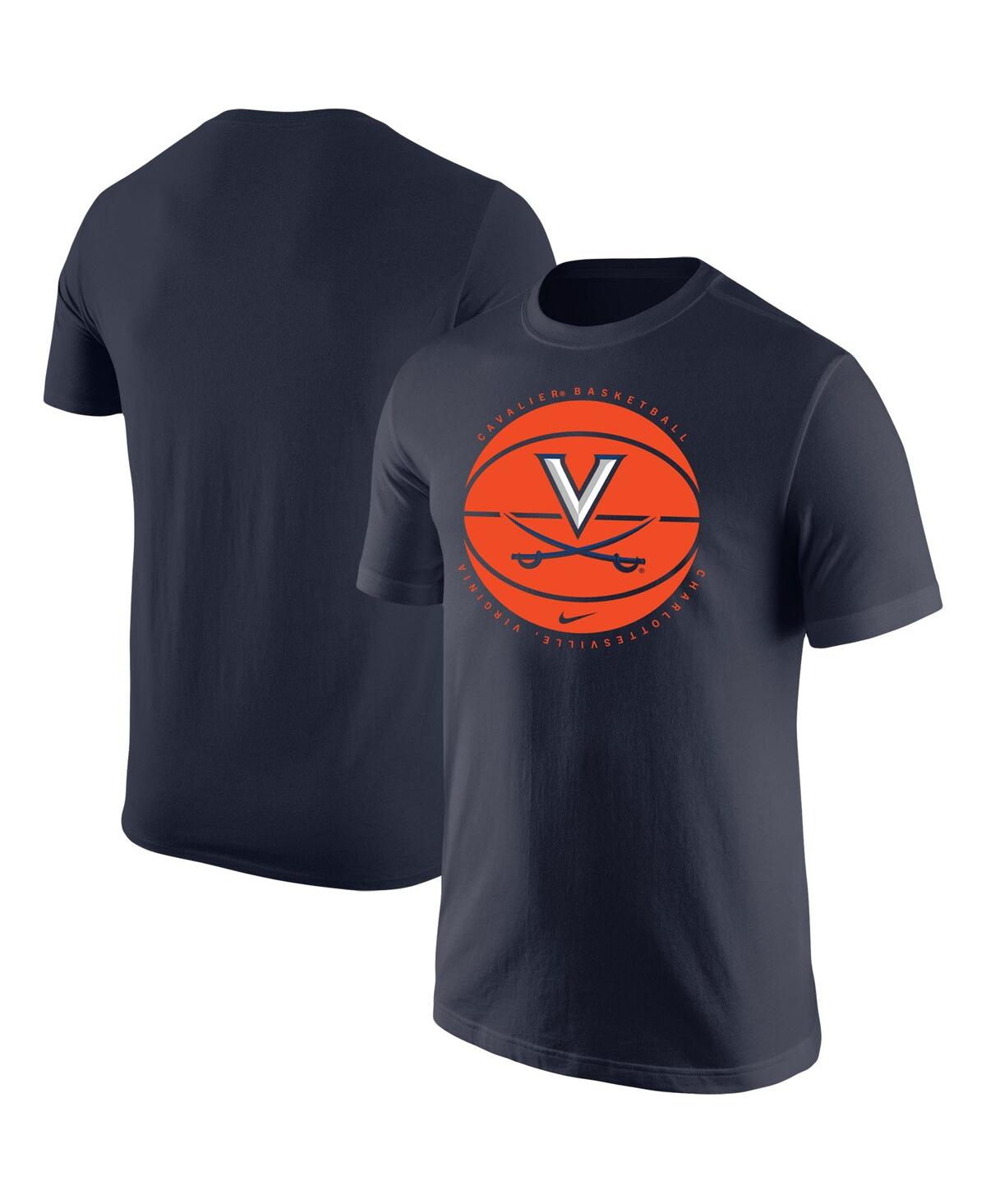 Shop Nike Men's  Navy Virginia Cavaliers Basketball Logo T-shirt