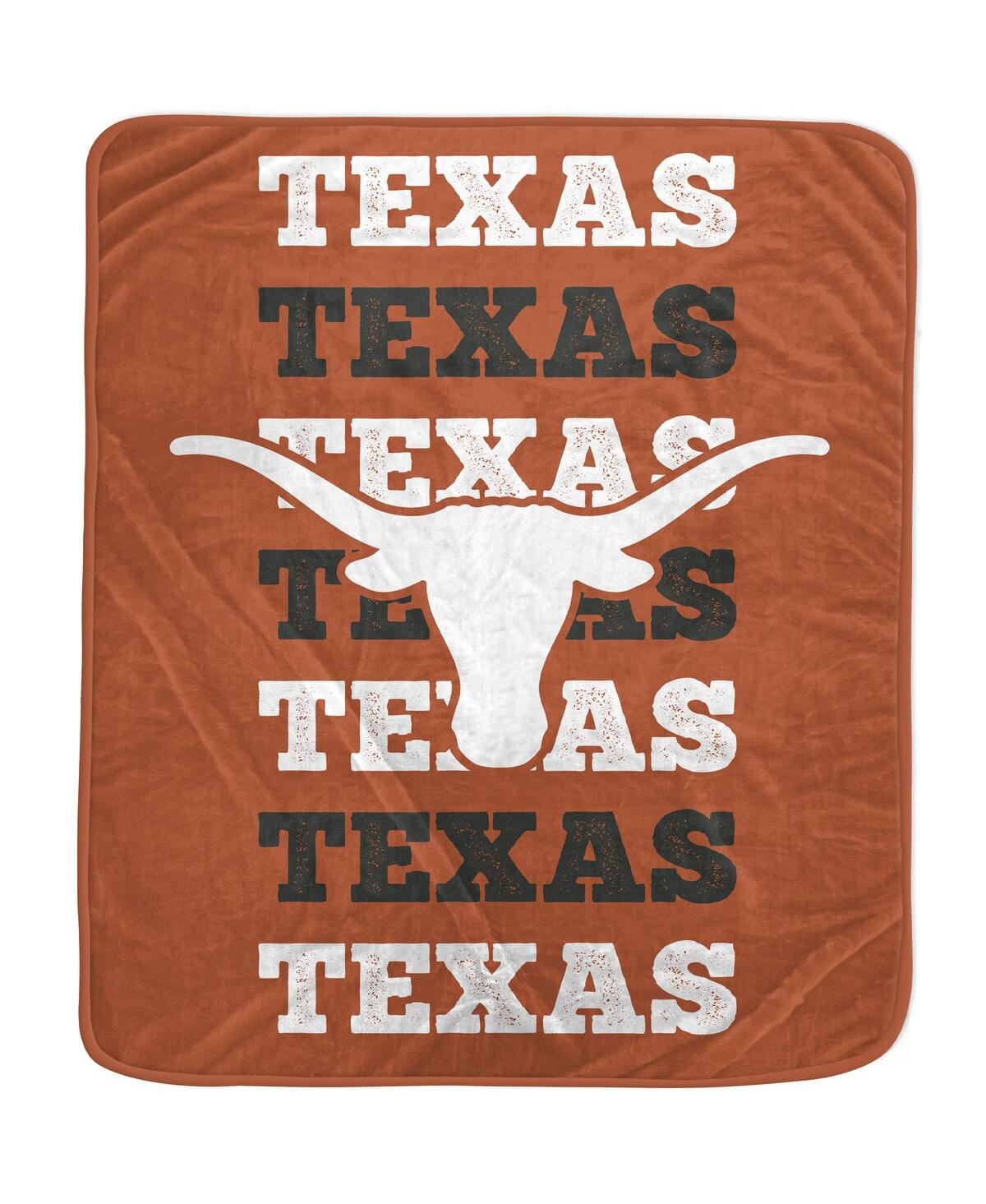 Pegasus Home Fashions Texas Longhorns 60'' X 70'' Logo Wordmark Plush Blanket In Brown
