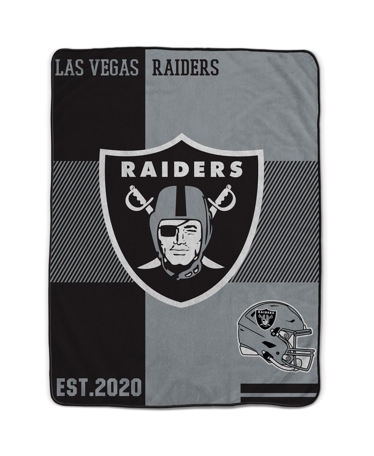 Pegasus Home Fashions Las Vegas Raiders 60" X 80" Sherpa Throw Blanket In Gray,black