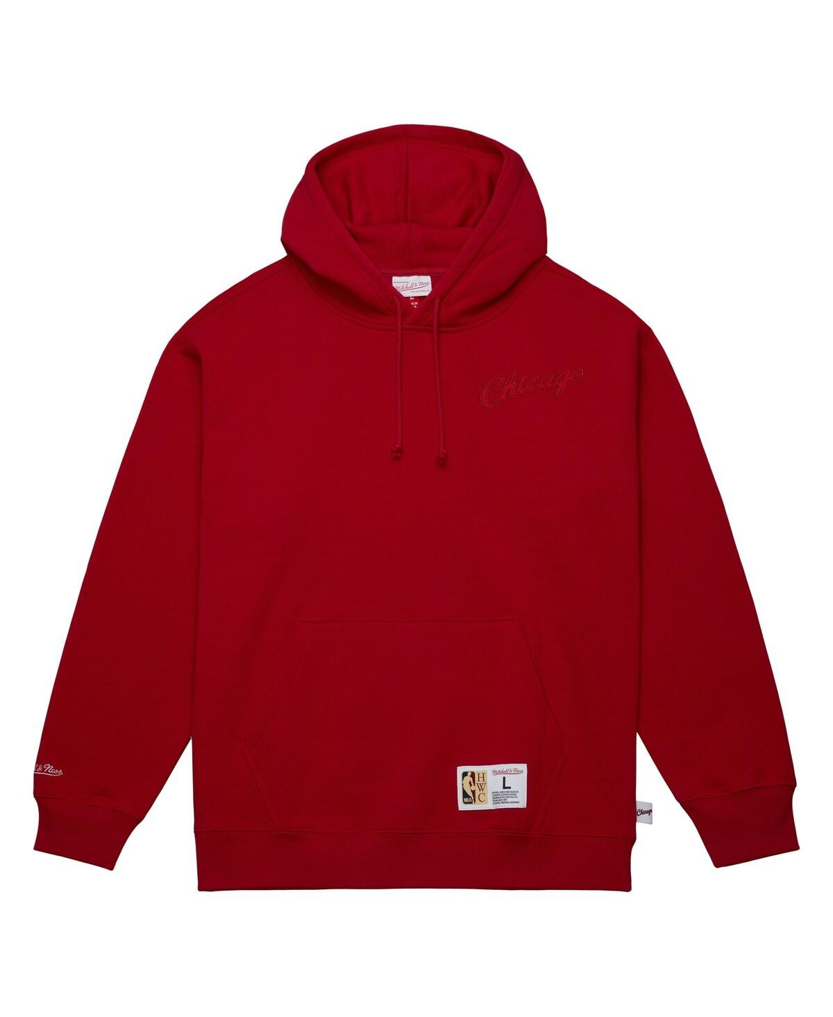 Mitchell & Ness Men's  Red Chicago Bulls Hardwood Classics Tonal Pullover Hoodie In Red