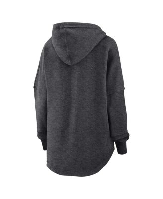 Women's Charcoal Distressed Las Vegas Raiders Lounge Helmet Arch Pullover Hoodie