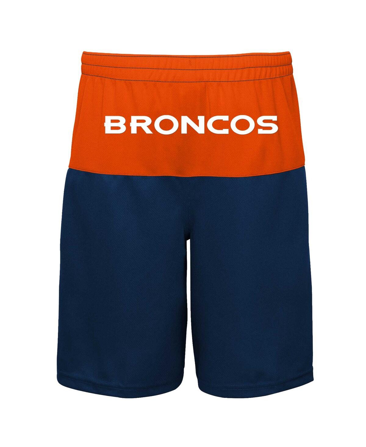 Shop Outerstuff Big Boys Russell Wilson Navy Denver Broncos Player Name And Number Shorts