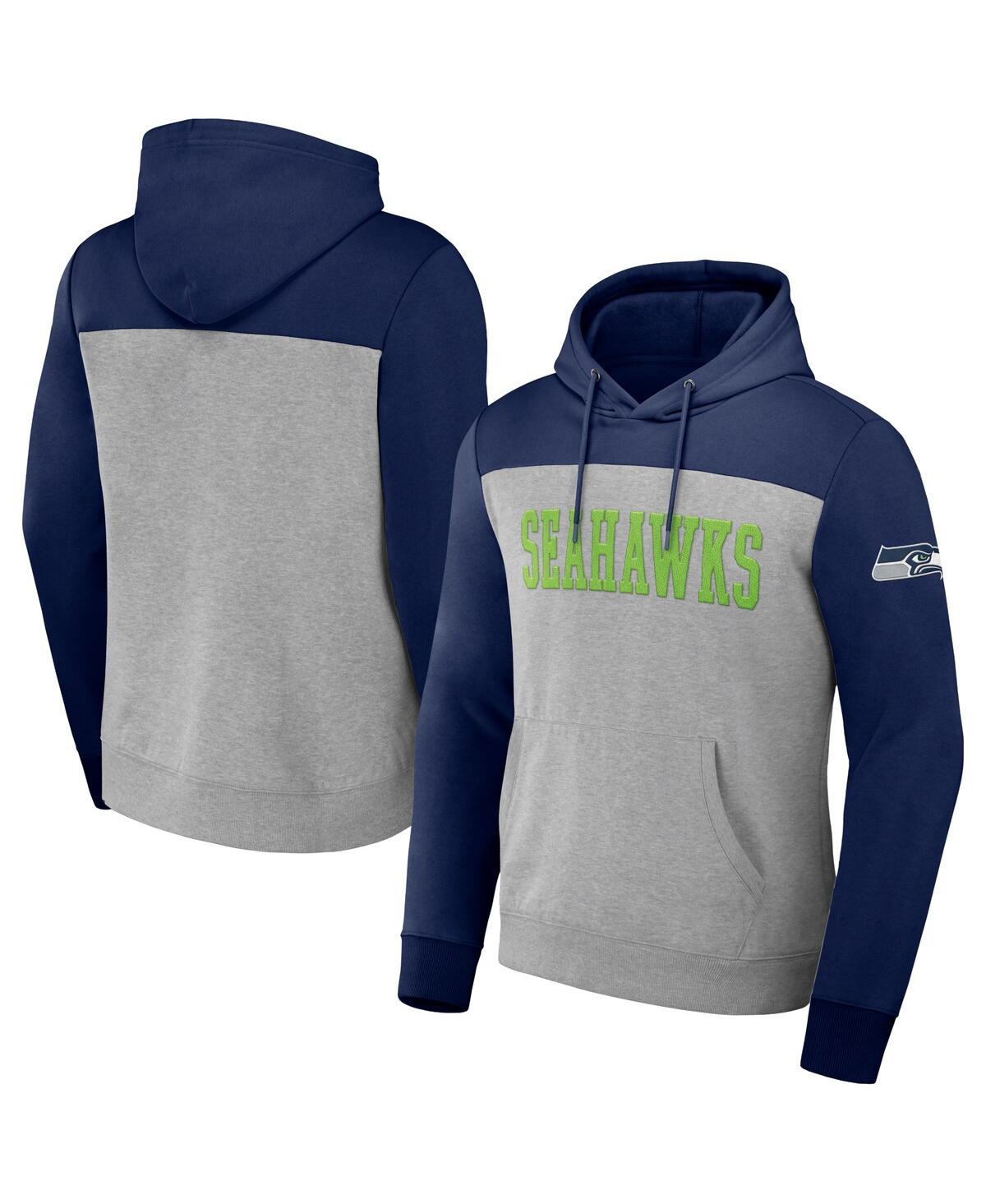 Men's Nfl x Darius Rucker Collection by Fanatics Heather Gray Seattle Seahawks Color Blocked Pullover Hoodie - Heather Gray