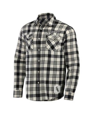Men's Darius Rucker Collection by Black Chicago White Sox Plaid Flannel Button-Up Shirt