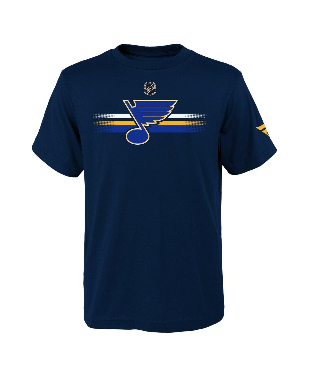 Outerstuff Kids' Big Boys Fanatics Branded Navy St. Louis Blues Authentic Pro Logo T-shirt