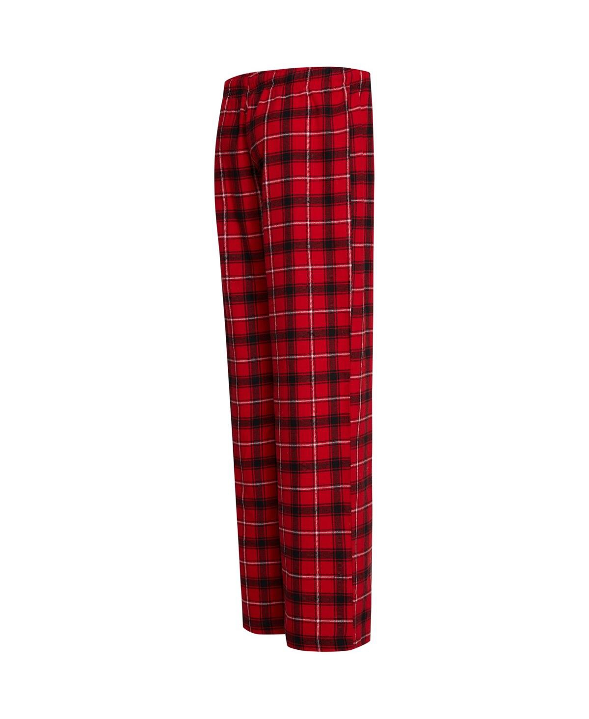 College Concepts Women's  Red, Black Chicago Bulls Arctic T-shirt And Flannel Pants Sleep Set In Red,black