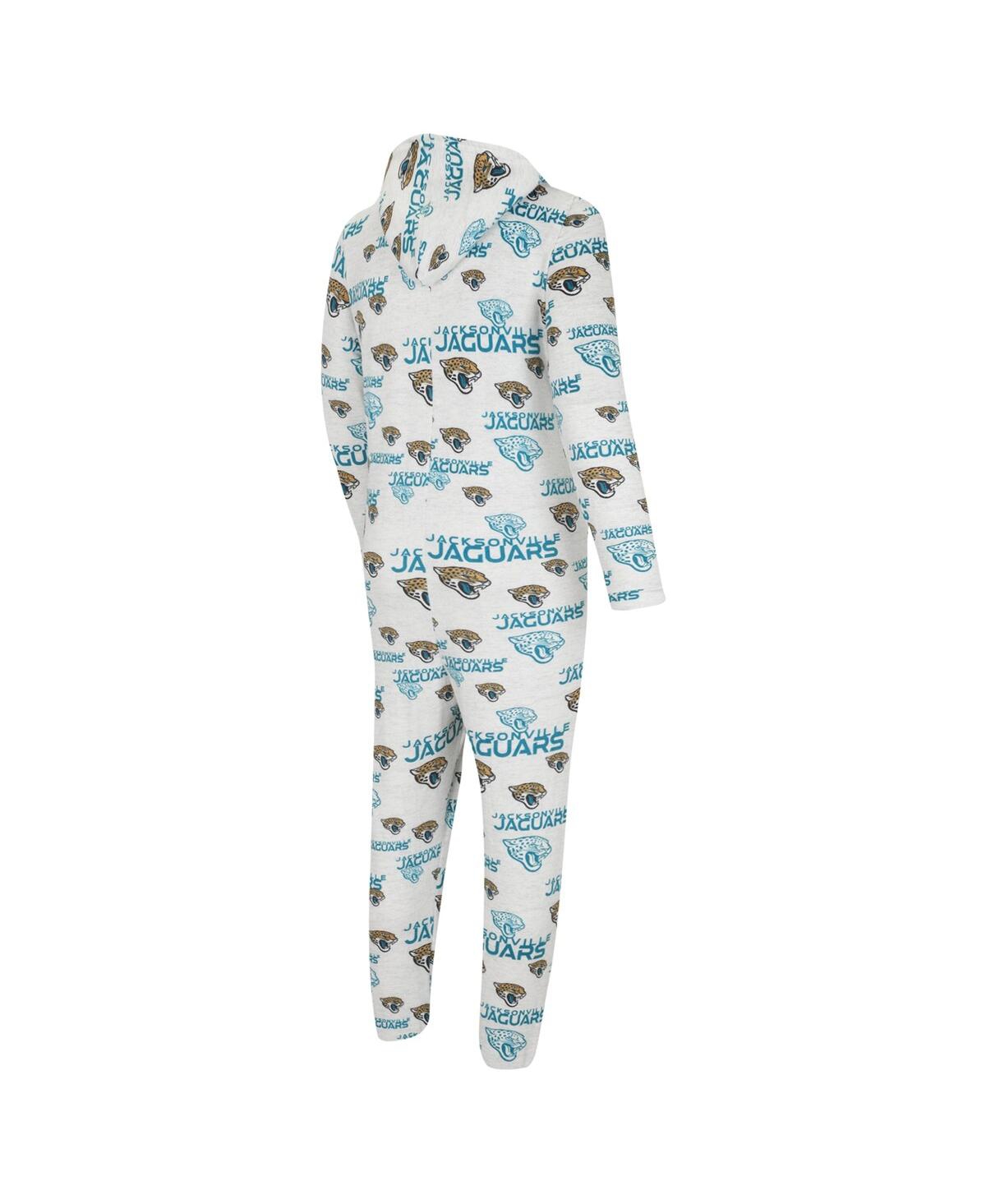 Shop Concepts Sport Men's  White Jacksonville Jaguars Allover Print Docket Union Full-zip Hooded Pajama Su