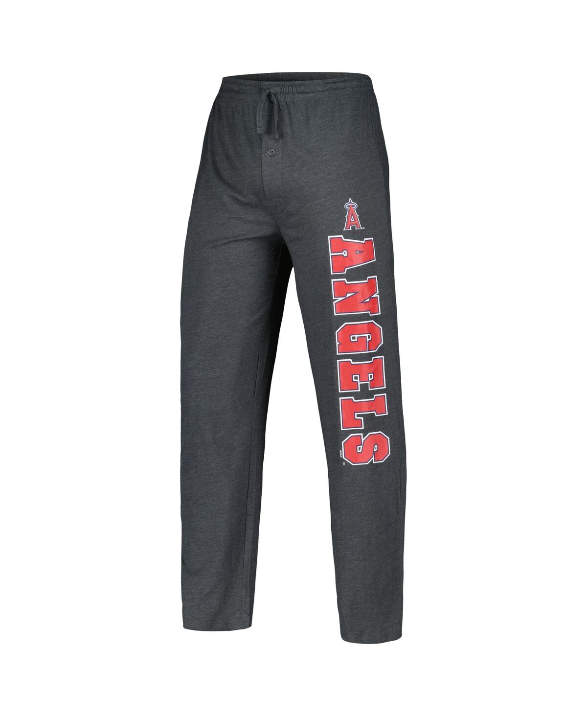 Shop Concepts Sport Men's  Charcoal, Red Los Angeles Angels Meter T-shirt And Pants Sleep Set In Charcoal,red