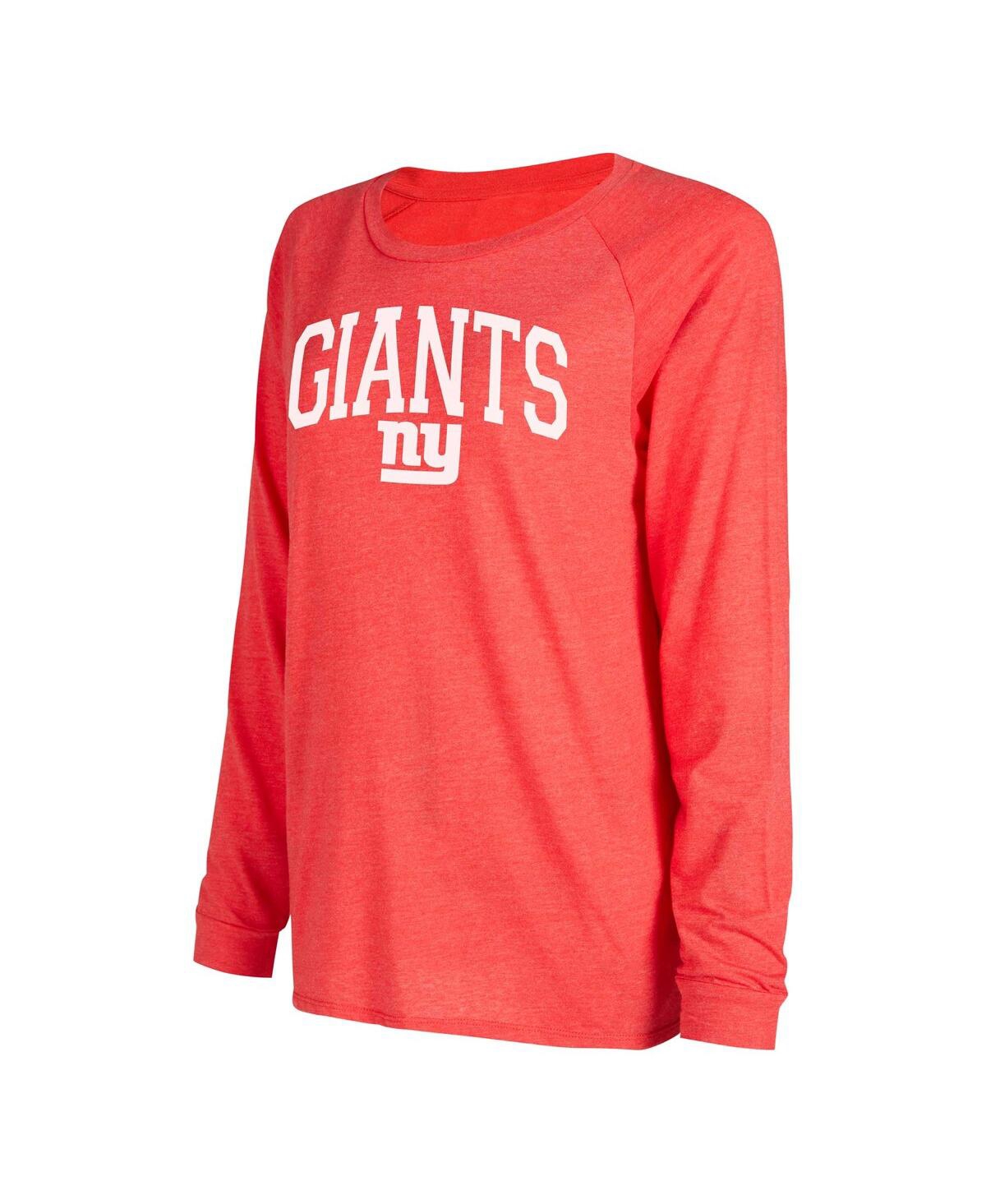 Women's Concepts Sport Red New York Giants Raglan Long Sleeve T-shirt and Shorts Lounge Set - Red