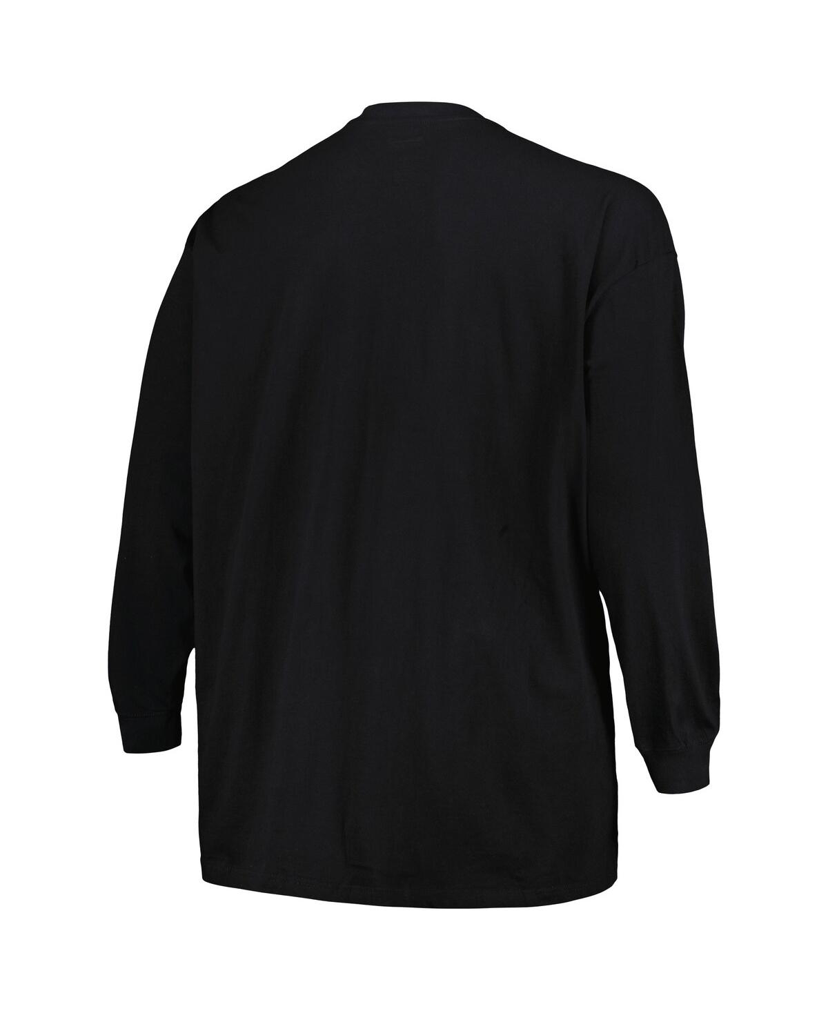 Shop Profile Men's  Black Kansas Jayhawks Big And Tall Pop Long Sleeve T-shirt