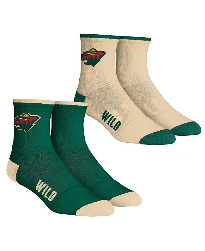Rock 'Em Men's Socks Minnesota Wild Core Team 2Pack Quarter Length