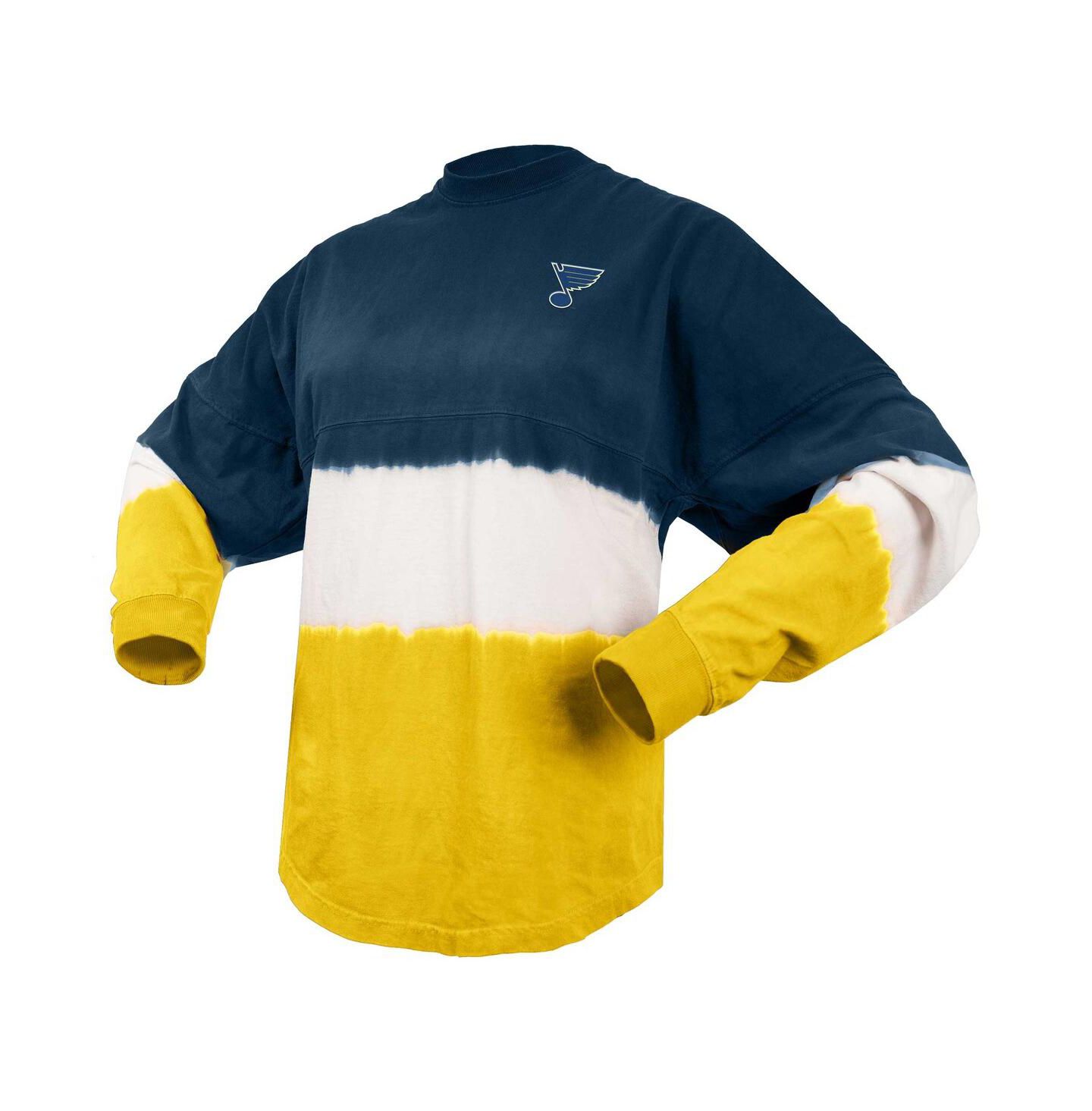 Женская футболка Spirit Jersey Navy, Gold St. Louis Blues Ombre Long Sleeve — фото 3