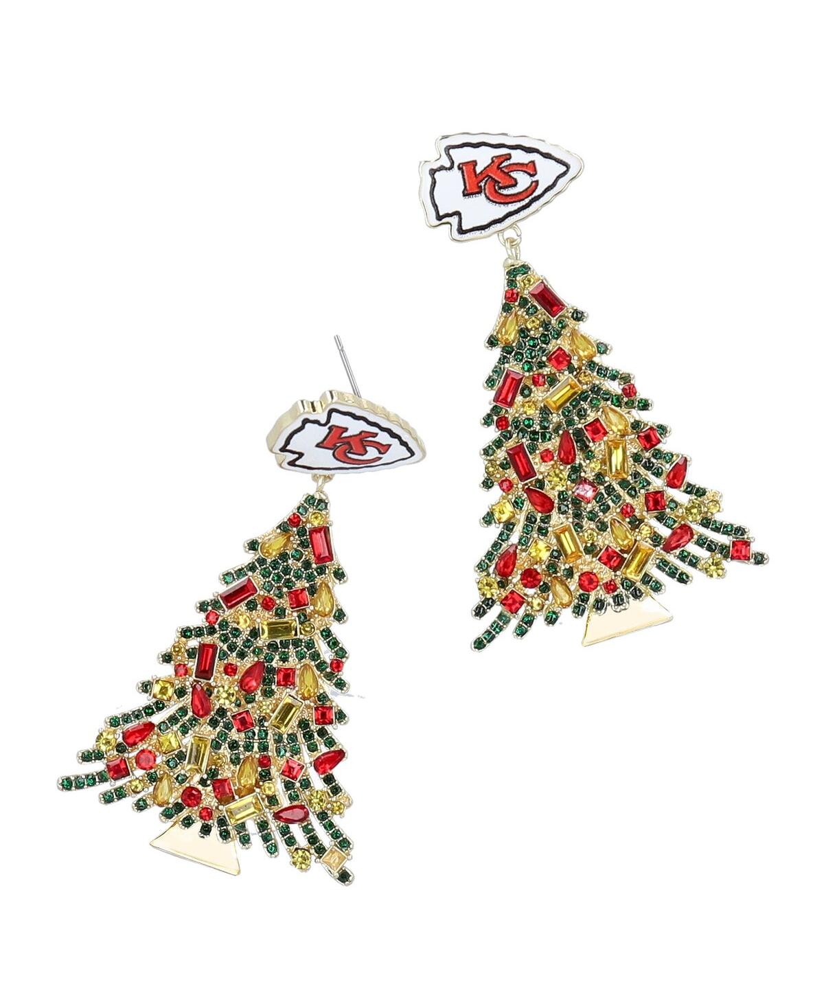 Baublebar Women's  Kansas City Chiefs Christmas Tree Dangling Earrings In Multi