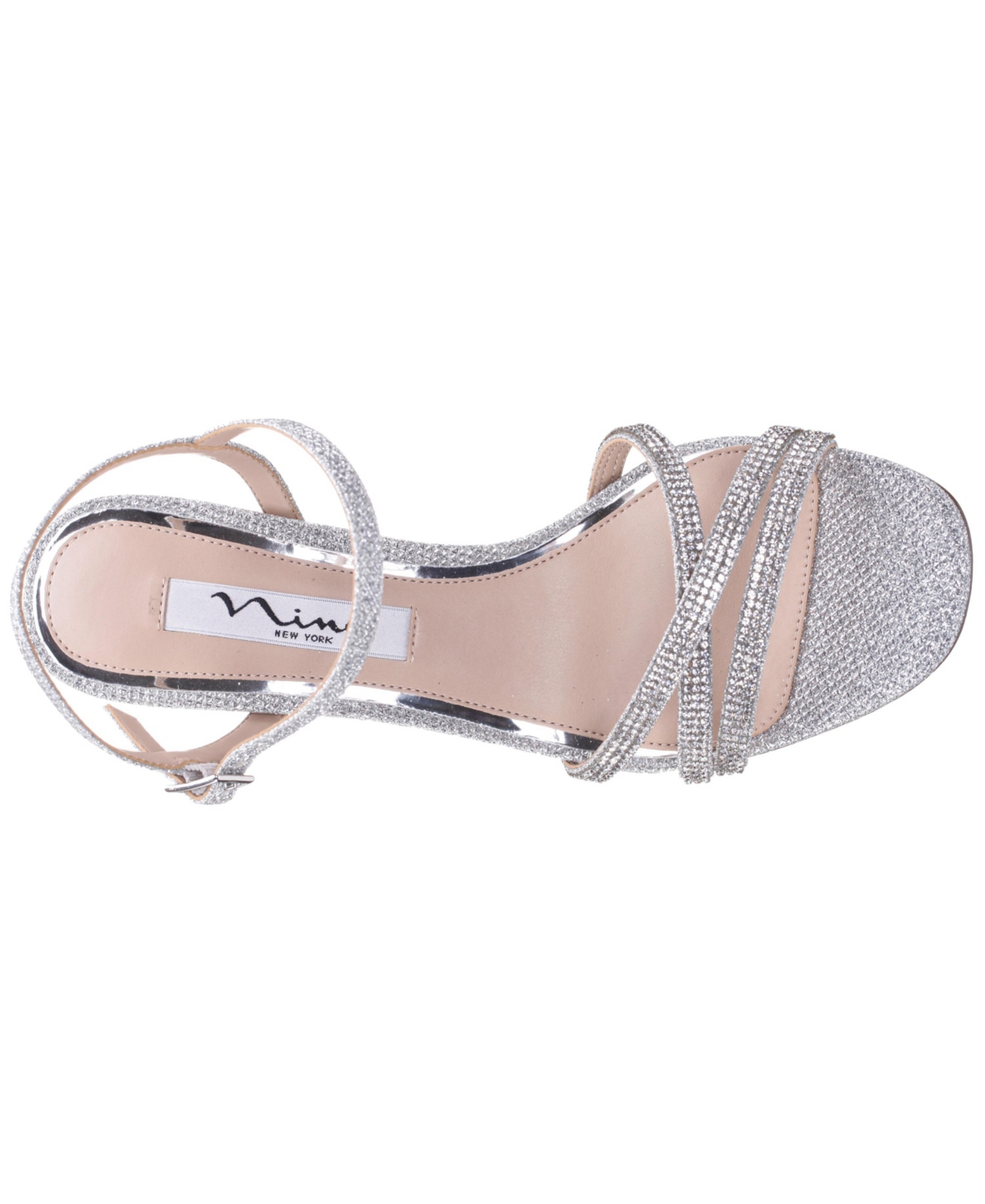 Nina Quella Womens Glitter Criss-cross Slingback Sandals In Latte