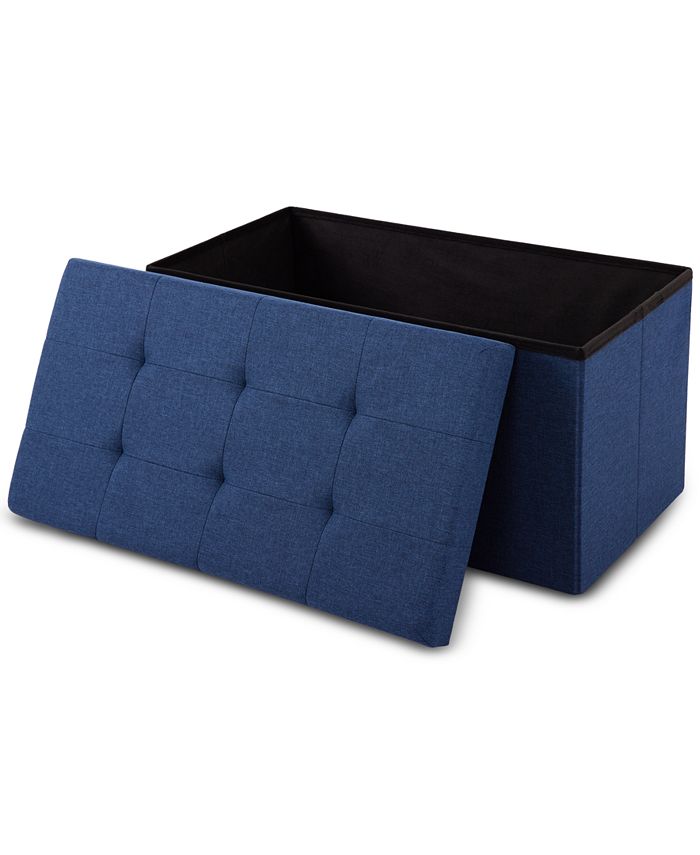 Seville Classics Foldable Tufted Storage Bench Ottoman Macy's