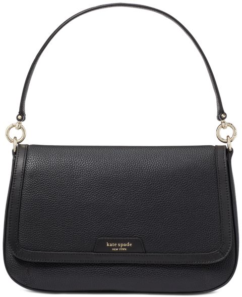 Женская сумка kate spade new york Hudson Small Pebbled Leather Flap Shoulder, цвет: Чёрный