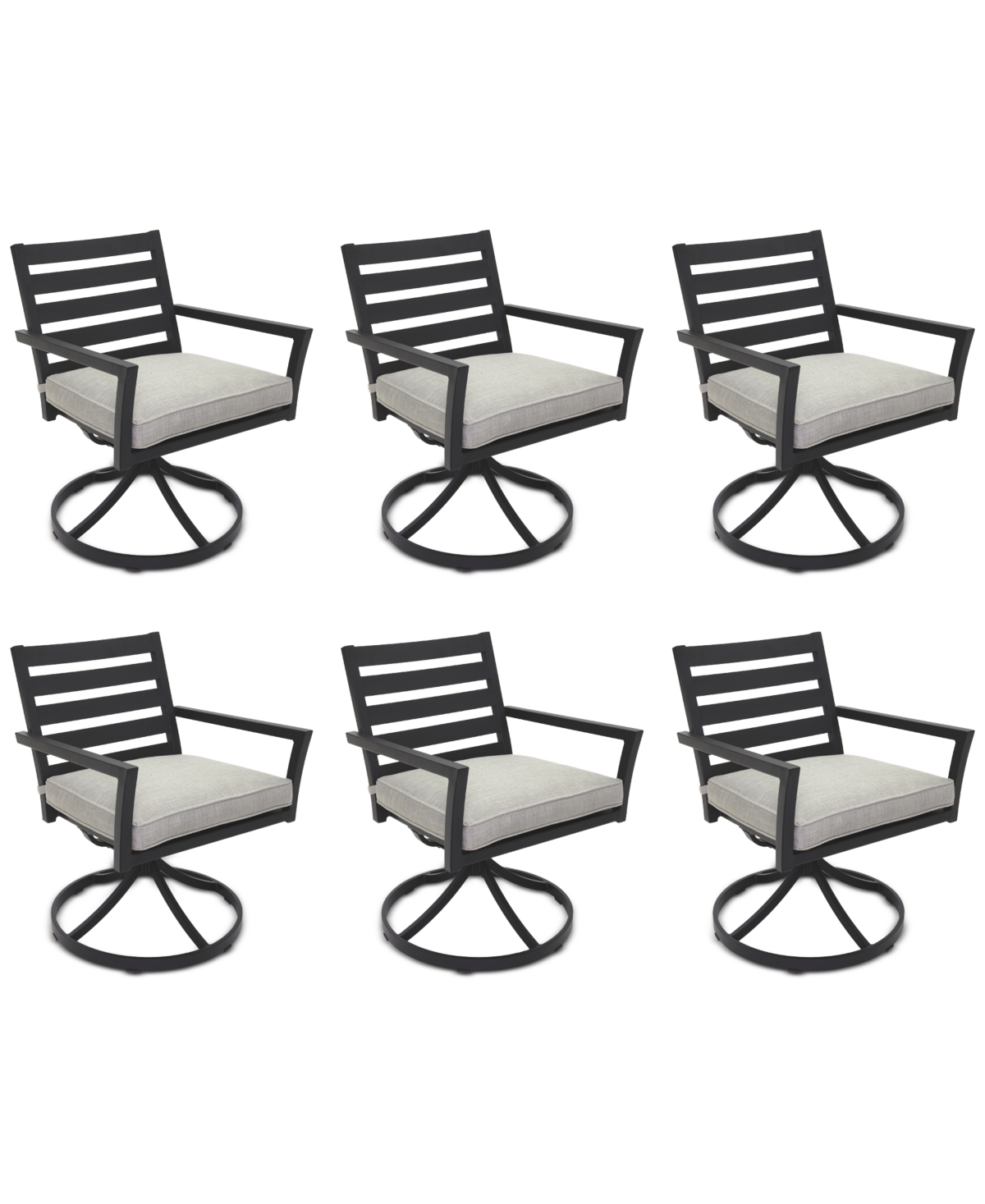 Agio Astaire Outdoor 6-pc Swivel Chair Bundle Set In Oyster Light Grey
