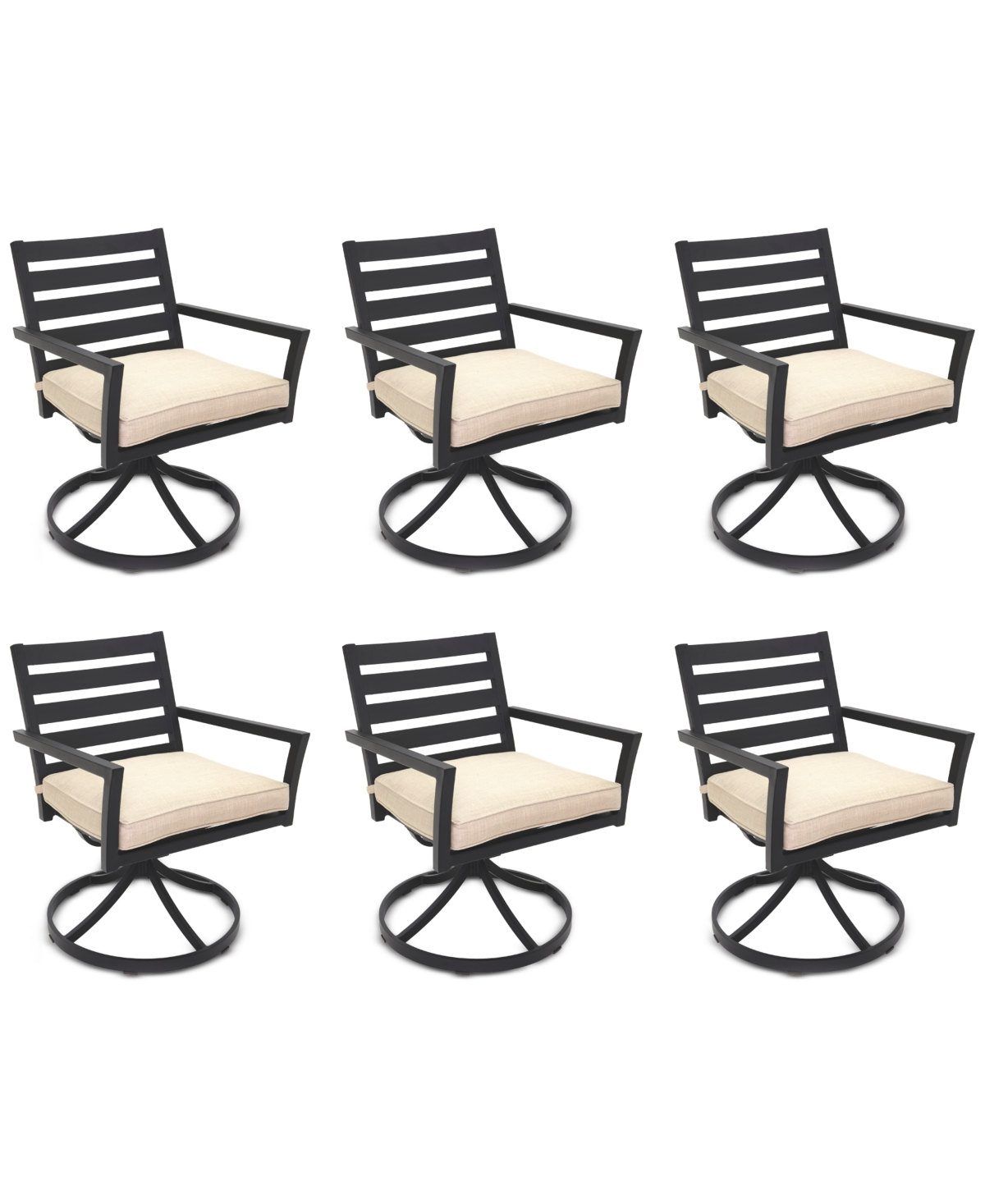 Agio Astaire Outdoor 6-pc Swivel Chair Bundle Set In Straw Natural